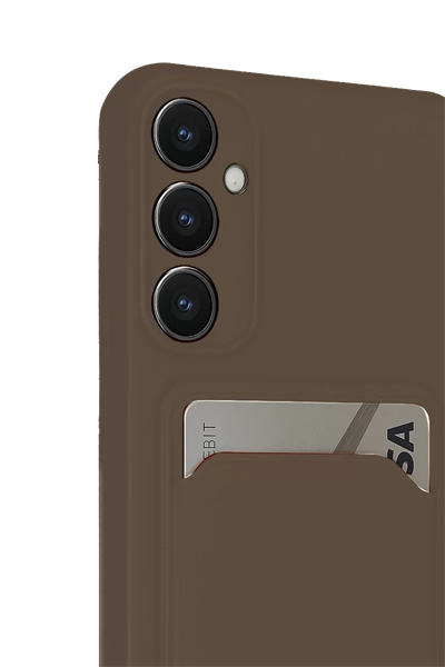 Samsung Galaxy S24 FE Kılıf Kelvin Kartvizitli Silikon - Kahverengi