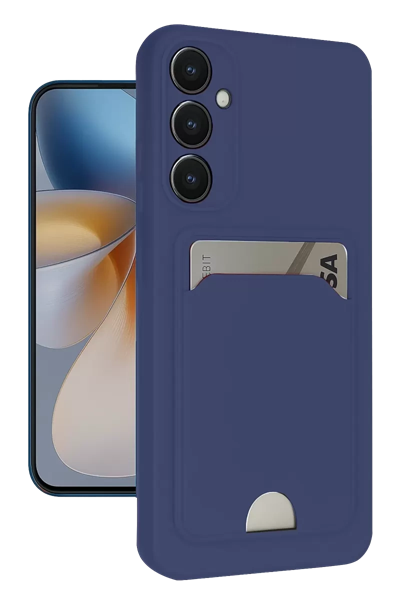 Samsung Galaxy S24 FE Kılıf Kelvin Kartvizitli Silikon - Lacivert
