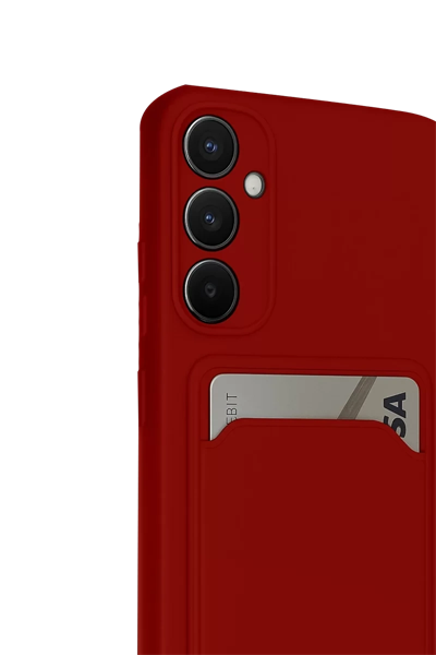 Samsung Galaxy S24 FE Kılıf Kelvin Kartvizitli Silikon - Kırmızı