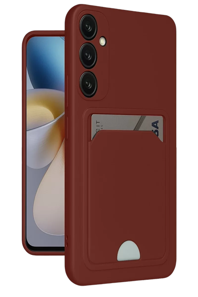 Samsung Galaxy S24 FE Kılıf Kelvin Kartvizitli Silikon - Bordo