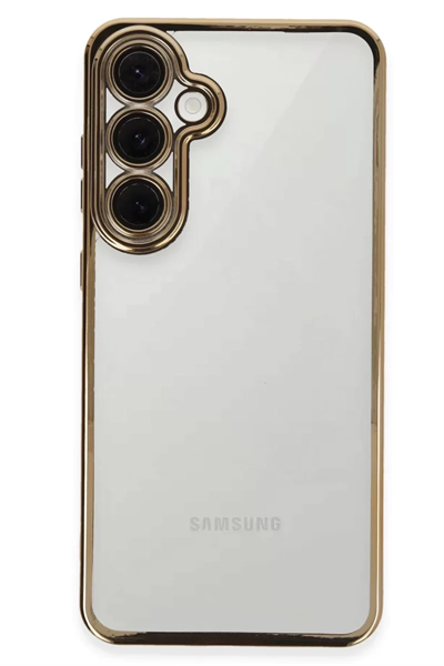 Samsung Galaxy S24 FE Kılıf Lensli Silikon - Gold