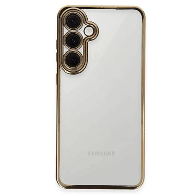 Samsung Galaxy S24 FE Kılıf Lensli Silikon - Gold
