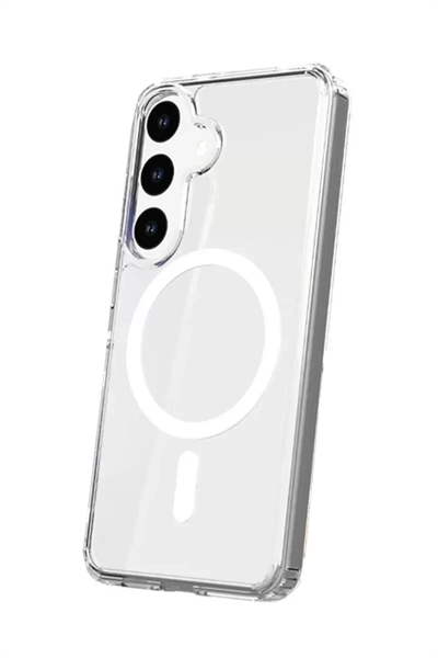 Samsung Galaxy S24 Kılıf Magneticsafe Şeffaf Silikon - Şeffaf