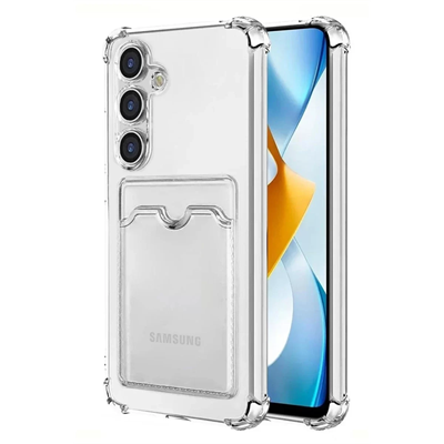 Samsung Galaxy S24 Plus Kılıf Kart Şeffaf Silikon - Şeffaf