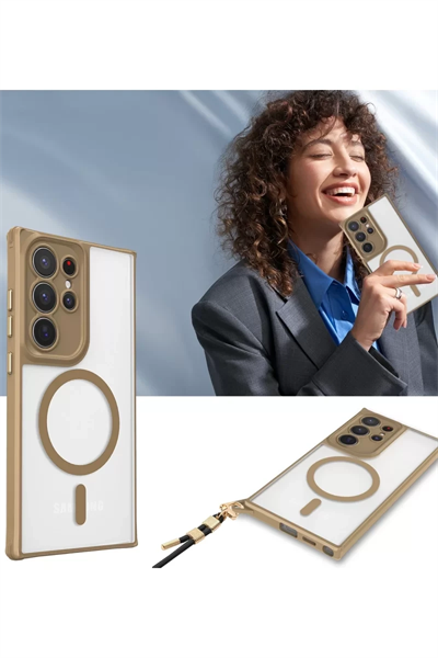 Samsung Galaxy S24 Ultra Kılıf Enka Magsafe Silikon Kılıf - Şeffaf