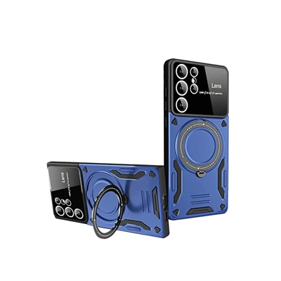 Samsung Galaxy S24 Ultra Kılıf Joy Lens Standlı Kapak - Lacivert