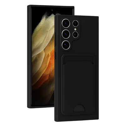Samsung Galaxy S24 Ultra Kılıf Kelvin Kartvizitli Silikon - Siyah