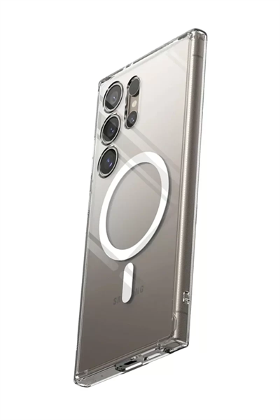 Samsung Galaxy S24 Ultra Kılıf Magneticsafe Şeffaf Silikon - Şeffaf