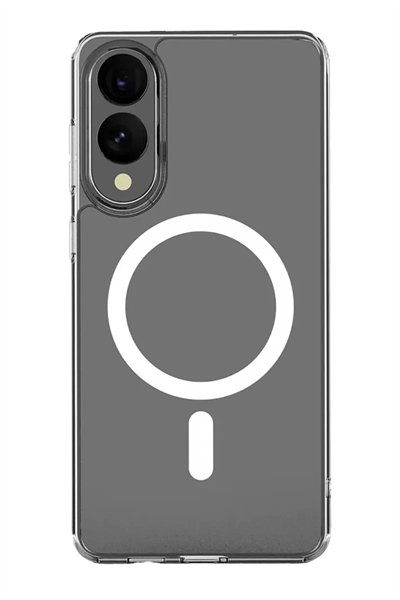 Samsung Galaxy S25 Edge Kılıf Magneticsafe Şeffaf Silikon - Şeffaf