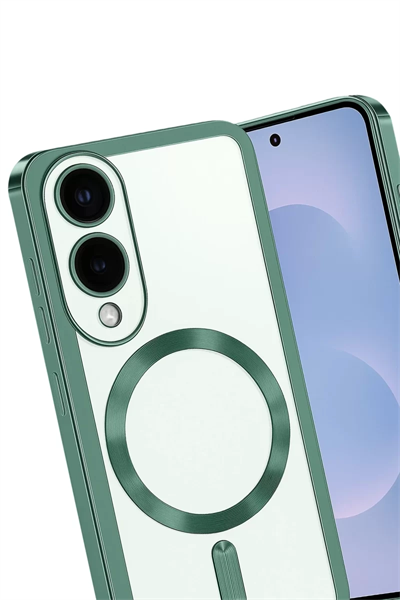Samsung Galaxy S25 Edge Kross Magneticsafe Kapak - Koyu Yeşil
