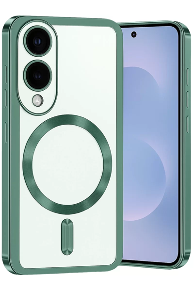 Samsung Galaxy S25 Edge Kross Magneticsafe Kapak - Koyu Yeşil