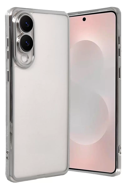 Samsung Galaxy S25 Edge Lensli Silikon - Gümüş