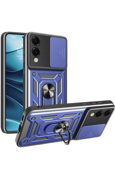 Samsung Galaxy S25 Edge Pars Lens Yüzüklü Silikon - Lacivert