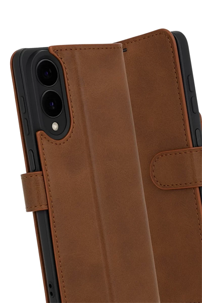 Samsung Galaxy S25 Edge Trend S Plus Kapaklı Kılıf - Taba
