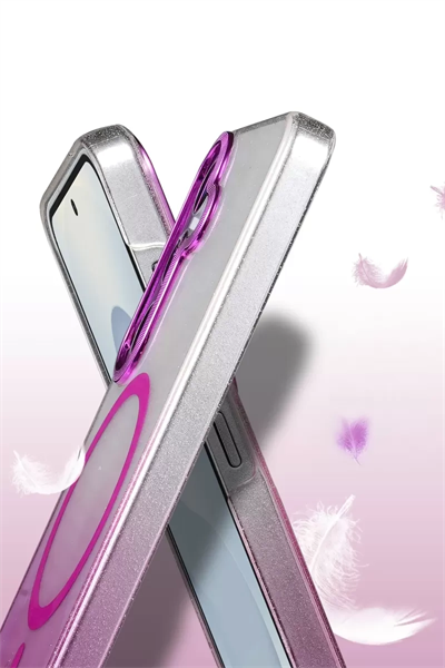Samsung Galaxy S25 Glossy Magsafe Kapak - Pembe