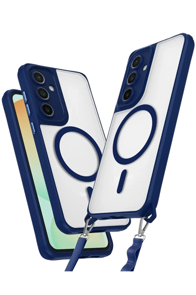 Samsung Galaxy S25 Kılıf Enka Magsafe Silikon Kılıf - Lacivert