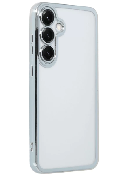 Samsung Galaxy S25 Kılıf Lensli Silikon - Gümüş