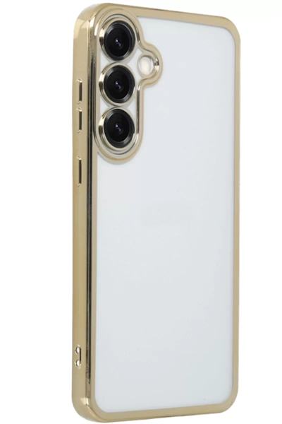 Samsung Galaxy S25 Plus Kılıf Lensli Silikon - Gold