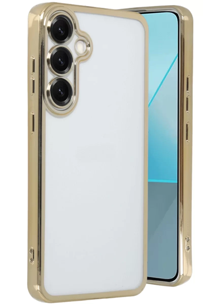 Samsung Galaxy S25 Plus Kılıf Lensli Silikon - Gold