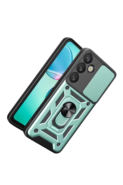 Samsung Galaxy S26 Pars Lens Yüzüklü Silikon - Yeşil