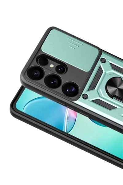 Samsung Galaxy S26 Ultra Pars Lens Yüzüklü Silikon - Yeşil