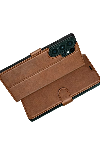 Samsung Galaxy S26 Ultra Trend S Plus Kapaklı Kılıf - Taba