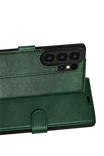 Samsung Galaxy S26 Ultra Trend S Plus Kapaklı Kılıf - Yeşil