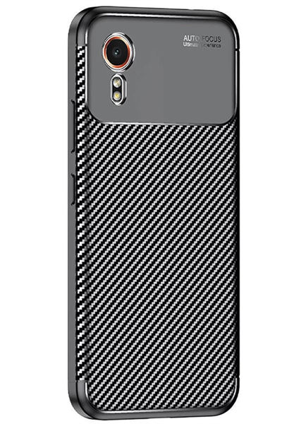 Samsung Galaxy XCover 7 Kılıf Auto Focus Karbon Kapak - Siyah