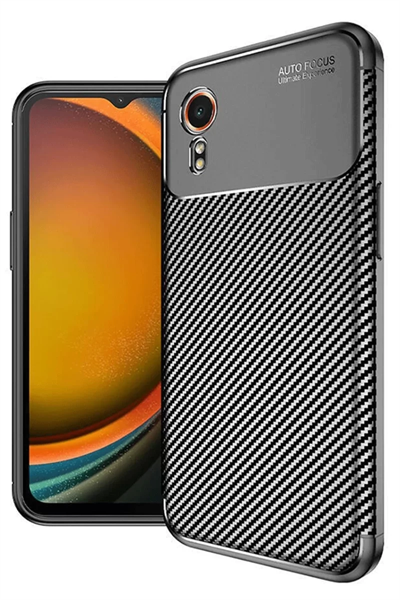 Samsung Galaxy XCover 7 Kılıf Auto Focus Karbon Kapak - Siyah