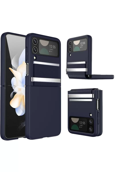 Samsung Galaxy Z Flip 4 Kılıf Belt Flip Kapak - Lacivert