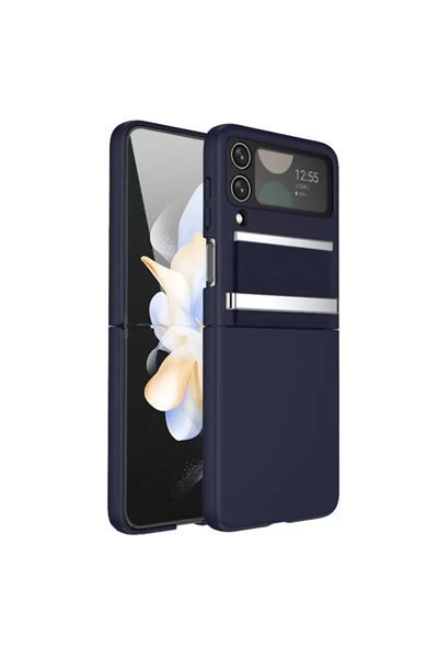 Samsung Galaxy Z Flip 4 Kılıf Belt Flip Kapak - Lacivert