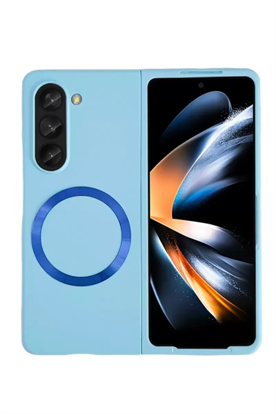 Samsung Galaxy Z Fold 5 Kılıf Mata Fold Kapak - Sierra Blue