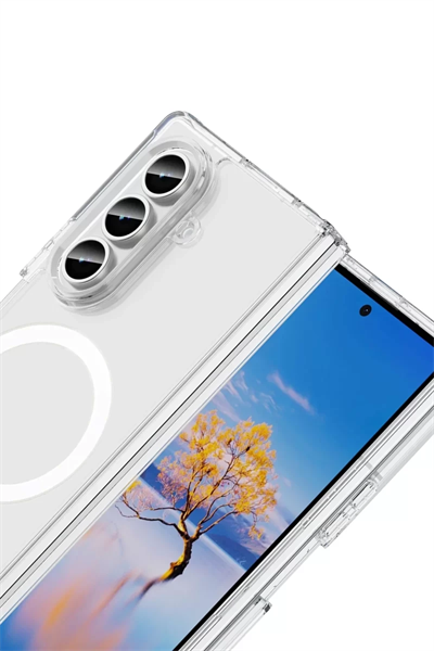 Samsung Galaxy Z Fold 7 Kılıf Magneticsafe Şeffaf Silikon - Şeffaf