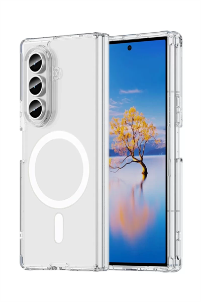 Samsung Galaxy Z Fold 7 Kılıf Magneticsafe Şeffaf Silikon - Şeffaf