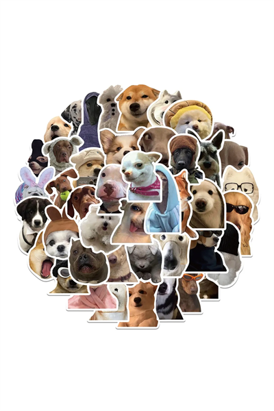 Sevimli Köpek Çıkartmaları Laptop Notebook Tablet Sticker Seti