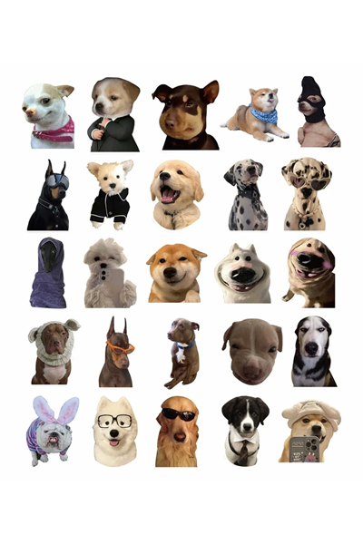 Sevimli Köpek Çıkartmaları Laptop Notebook Tablet Sticker Seti