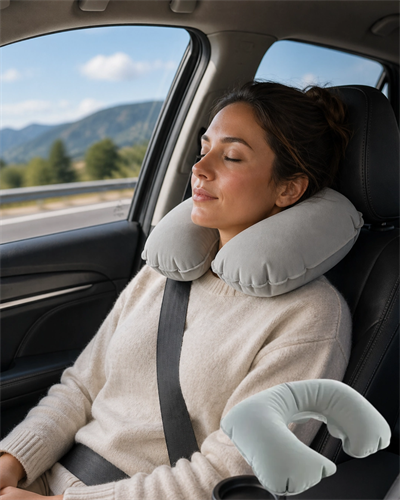 Seyahat Boyun Yastığı Şişme Hafif Katlanabilir Rahat Dinlenme Yastığı