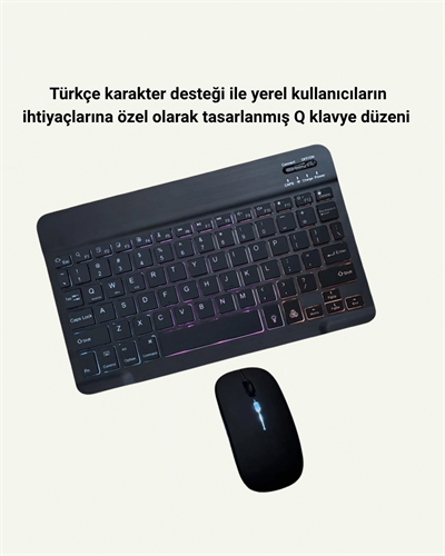 Şık ve Sessiz Tasarımlı Işıklı Klavye Mouse Seti – Şarjlı, Wireless