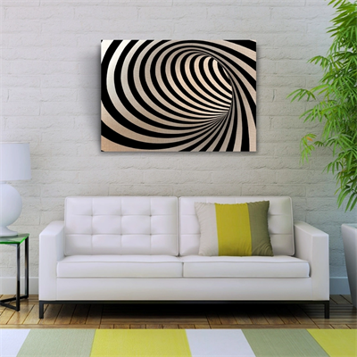 Siyah Beyaz Çizgili Kanvas Tablo 50 x 70