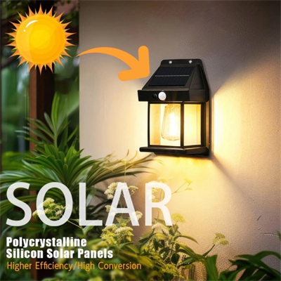 Solar Rustik Ampullü Duvar Lambası - Gün Işığı