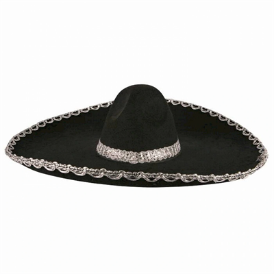 Sombrero Meksika Şapkası Gümüş Şeritli Yetişkin Boy