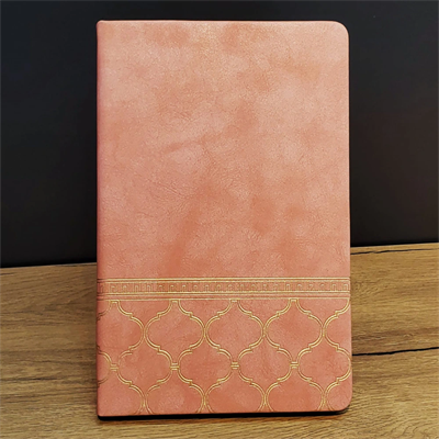 Somon Rengi Desenli Deri Defter