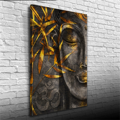 Soyut Gri ve Altın rengi Kadın Görseli Kanvas Tablo 50 x 70