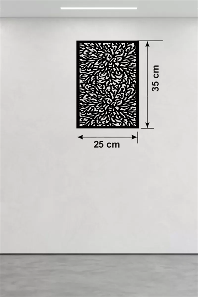 Soyut Mercan ve Hücre Dokulu Ahşap Duvar Tablosu - 25x35 cm Lazer Kesim Dekoratif Pano