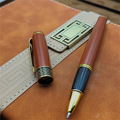 Taba Rengi Termo Deri Defter Ve Metal Roller Kalem Seti