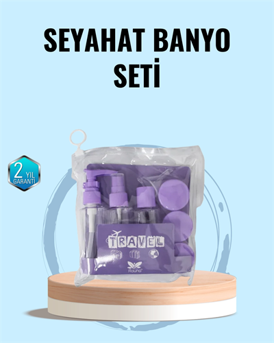 Taşınabilir 5’li Seyahat Banyo Seti Şampuanlık Sprey Krem Kutusu