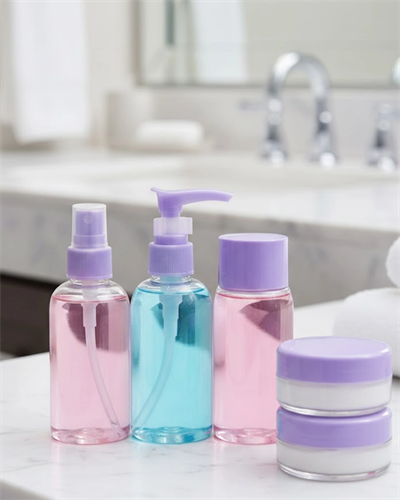 Taşınabilir 5’li Seyahat Banyo Seti Şeffaf Kozmetik Kapları