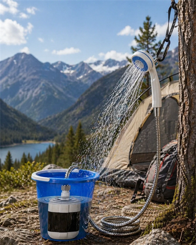 Taşınabilir Duş Seti Kamp Plaj Bahçe İçin Su Pompalı Sistem