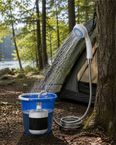 Taşınabilir Kamp Duşu Su Pompalı Portatif Dış Mekan Duş Seti