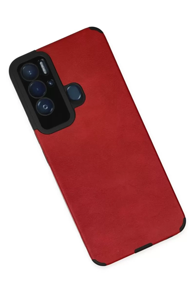 Tecno Pova Neo Kılıf Loop Deri Silikon - Kırmızı